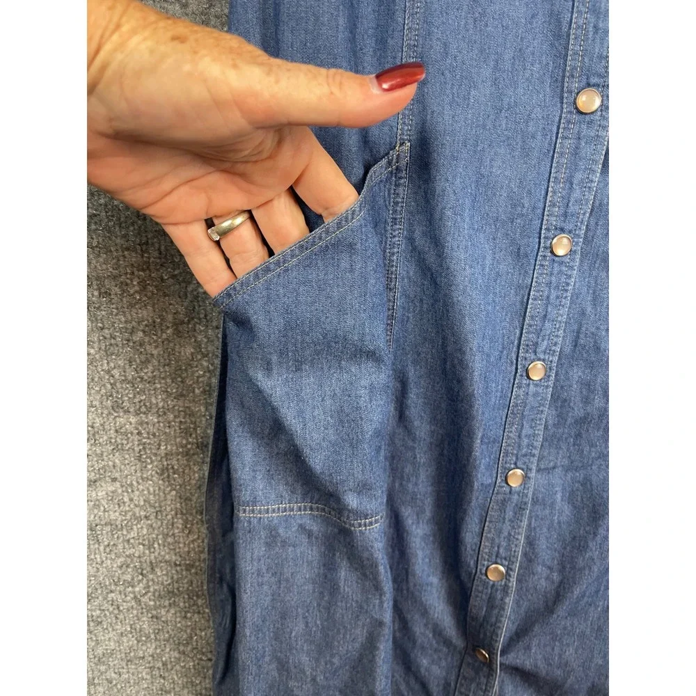 Pendleton Denim Shirt Dress Women's S Blue good Vintage Fit Cotton Midi - Picture 5 of 13